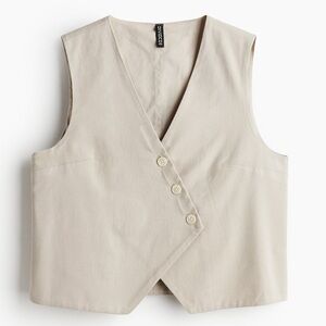H&M Beige Sleeveless Asymmetrical Vest